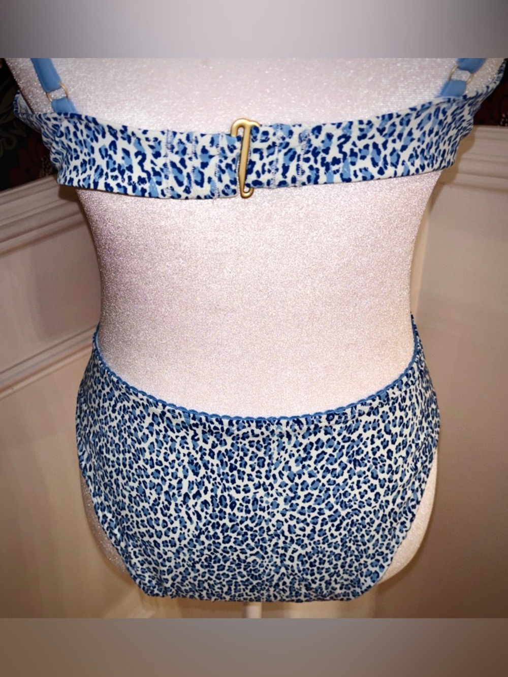 NWT 🌀🩵 VS PINK Blue Leopard Bikini Set - Picture 8 of 15
